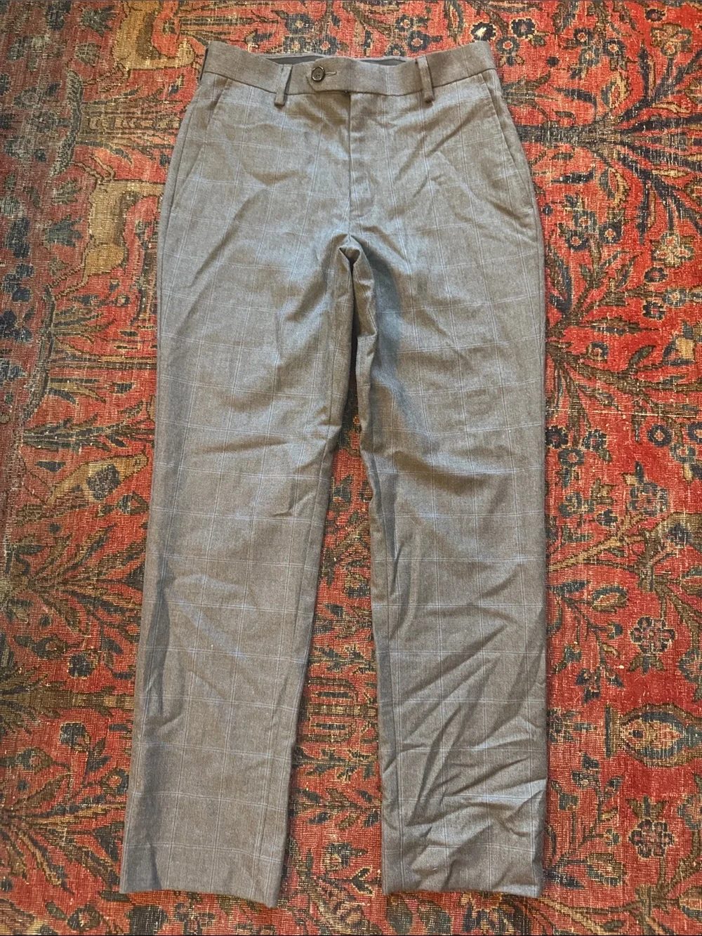 Boys (10) Ralph Lauren Gray Plaid Dress Pants